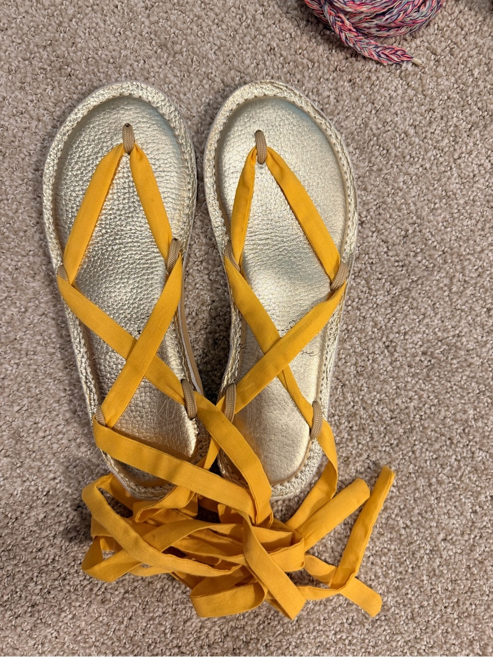 Sseko Gold Ribbon Sandals CUSTOM RARE